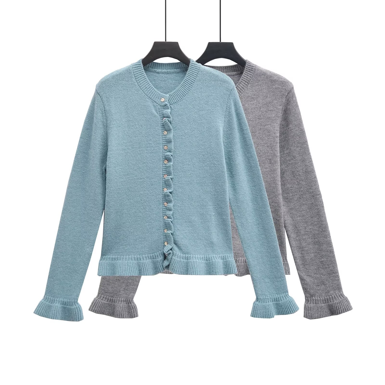 2024 Winter New Product Women's Personalized Stacked Decorative Knitted Cardigan Sweater w027 9608_voghion.com