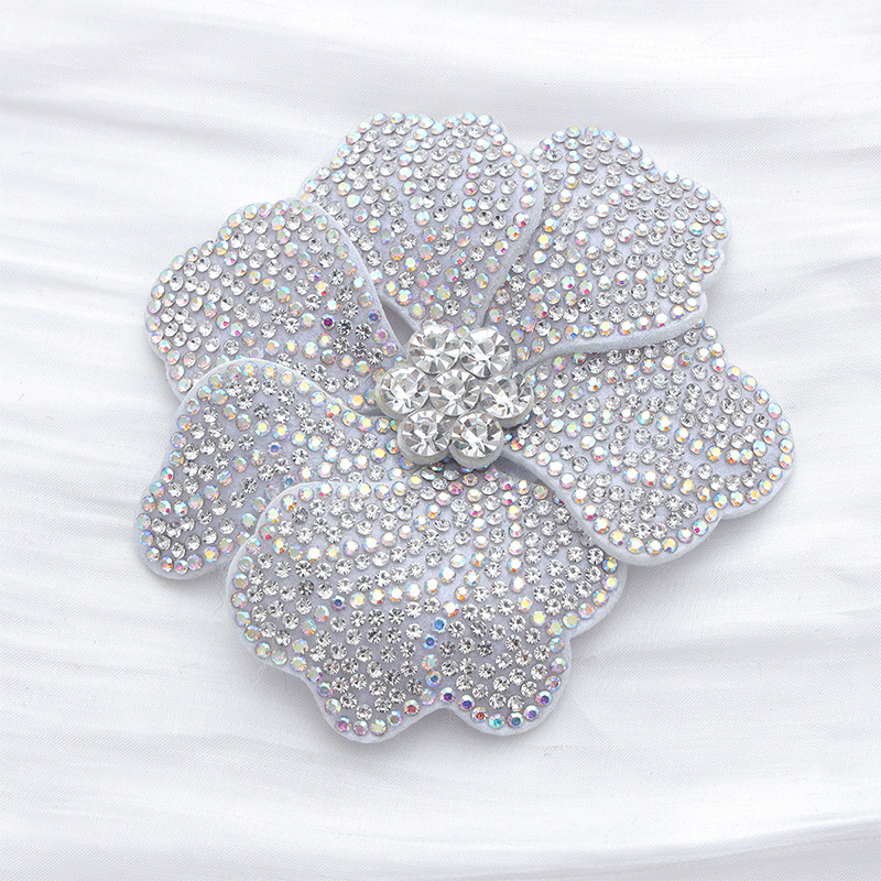 新品 DIY满钻彩色花朵配饰女士凉鞋鞋花烫钻立体小花饰品配件批发|undefined