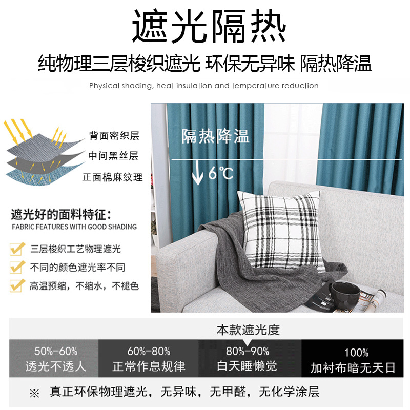 Amazon transfronterizo sombreado completo cortina de Velcro instalación sin perforaciones tela de sombrilla autoadhesiva producto terminado entrega de una pieza