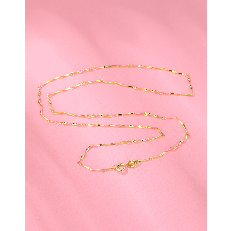 92 collar de plata esterlina mujer sin colgante caja de cadena de agua onda de semillas de melón Baotian octogonal cadena clavícula