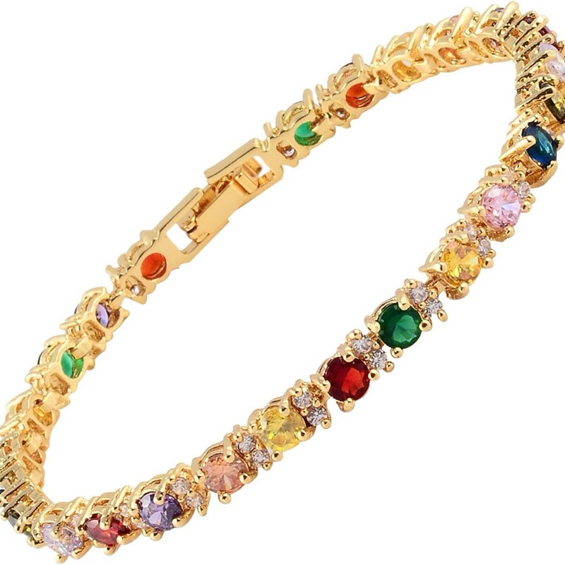 European and American Cross-Border Best-Selling Brass Tennis Bracelet Zircon Bangle Women's Fashion Design Light Luxury Amazon Chain