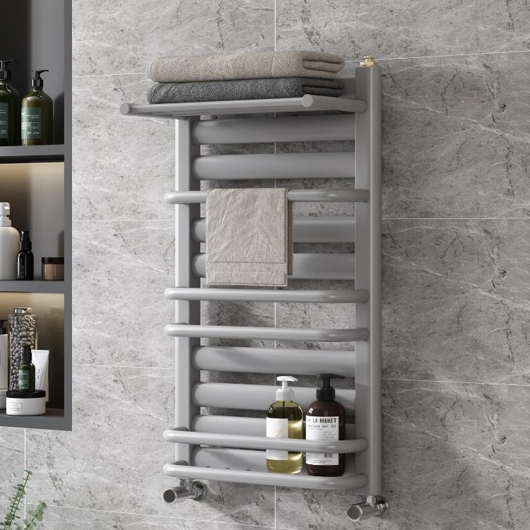 京鼎钢制大水道小背篓暖气片家用卫生间水暖散热器浴室壁挂毛巾架