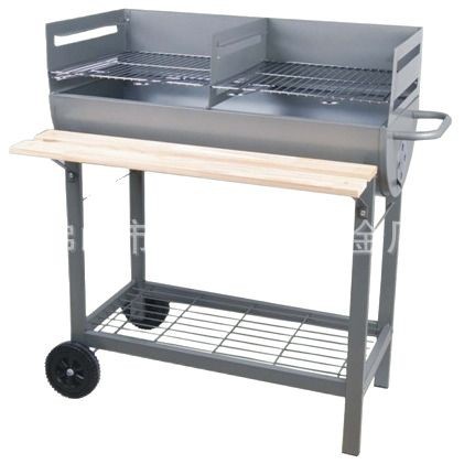 Fábrica especializada en la producción de barbacoa mango de la estufa empuje tire medio barril de aceite diámetro del horno 42cm barril de aceite horno con ruedas barril de aceite horno