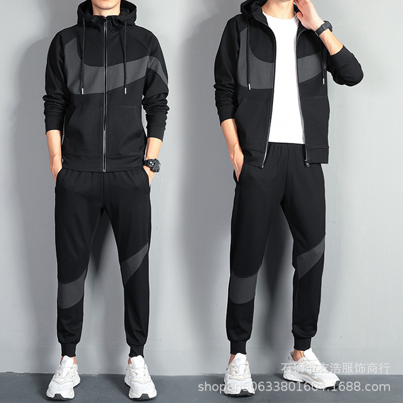 Conjuntos deportivos de primavera y otoño para hombre y mujer, sudaderas de marca a la moda, pantalones de pierna recta, conjuntos casuales de dos piezas estilo coreano, trajes personalizados de comercio exterior