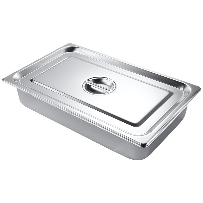 Bandejas de Acero Inoxidable para Comida – Rectangulares, con Base Térmica, Ideal para Buffet o Comedores