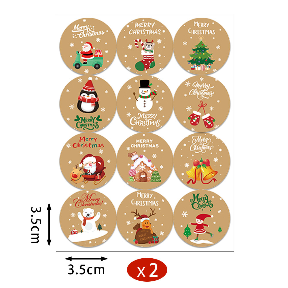 24 Stück Weihnachtsgeschenktüten Süßigkeitentüten Frohe Weihnachten Adventskalender Zahlen Aufkleber Kraftpapier Box Verpackungsbeutel – Detail 7