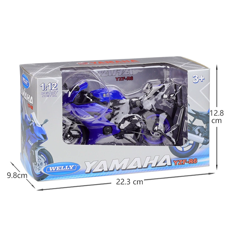 WELLY Yamaha, металлический мотоцикл, реалистичный мини-фигурный масштаб 1:12, 2020