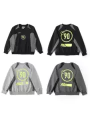 Cross border top version PALA x Ni FW25 spliced logo and velvet pullover round neck sweatshirt