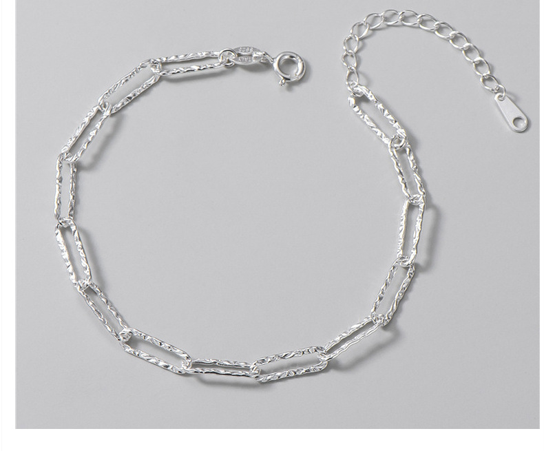 Paperclip Chain Chain Type 1 Piece Quantity Holiday, Daily Occasion 1 Piece 925 Sterling Silver Solid Color 925 Sterling Silver Paperclip Chain Bracelets
