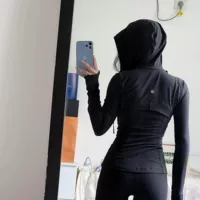 Lulu Оригинальный Define с капюшоном куртка для йоги для женщин куртка для йоги для спорта фитнес бег