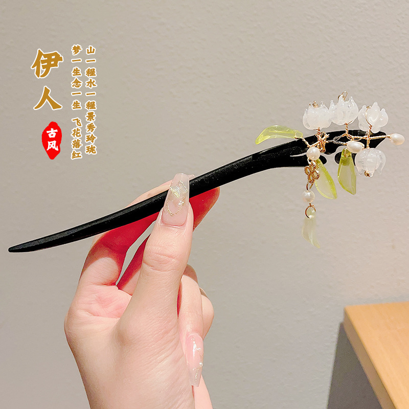 Pinzas de cabello de madera para mujeres nuevos pinzas de estilo chino de alto nivel diarios vestido de caballo de viaje antiguo sándalo bandeja de cabello pinzas de cabello tocado