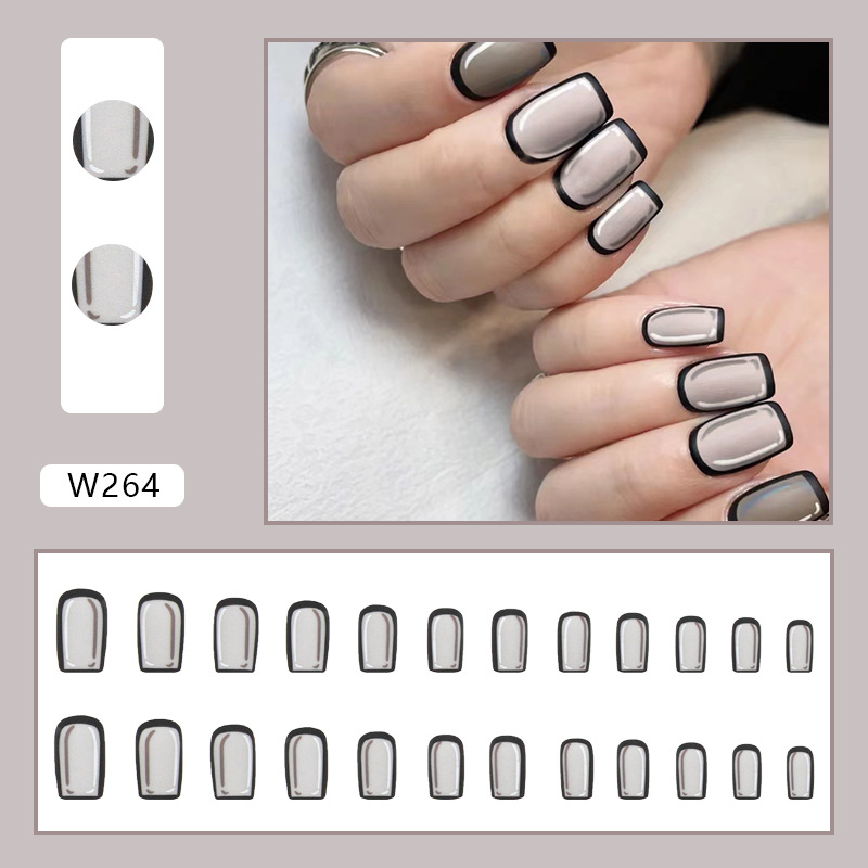 Stylish Press-on Nails Whitening Effect False Nails 24 Pieces Set_voghion.com