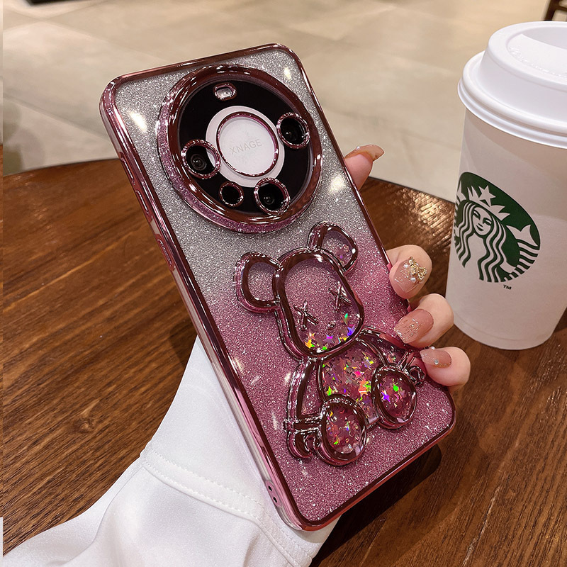 Huawei Mate70pro 流砂バイオレントクマ携帯電話ケース Puro70pro 電気メッキ x200 落下防止保護カバーに適しています。|undefined