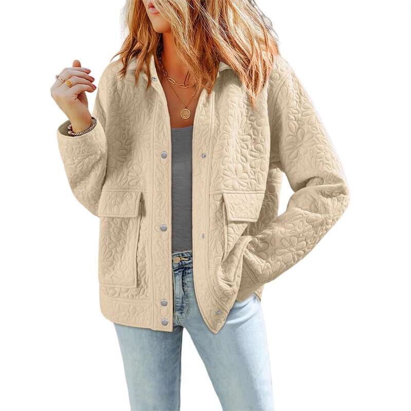 2025 Autumn and Winter New Amazon European and American Cross-Border Women's Fashion Loose Pocket Button Jacket Coat for Women