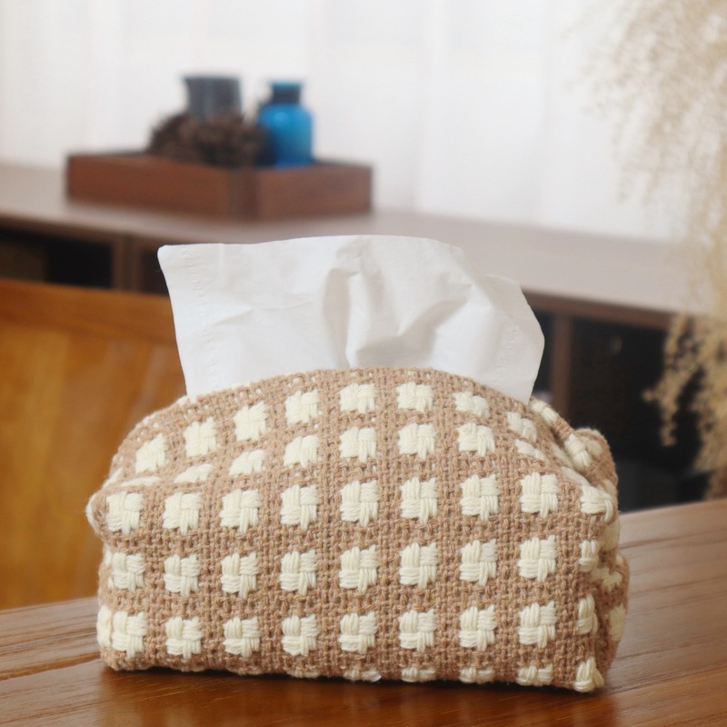 シンプルで現代的な紙袋リビングテーブルの布芸ティッシュケースの多色ティッシュバッグを提供しています|undefined