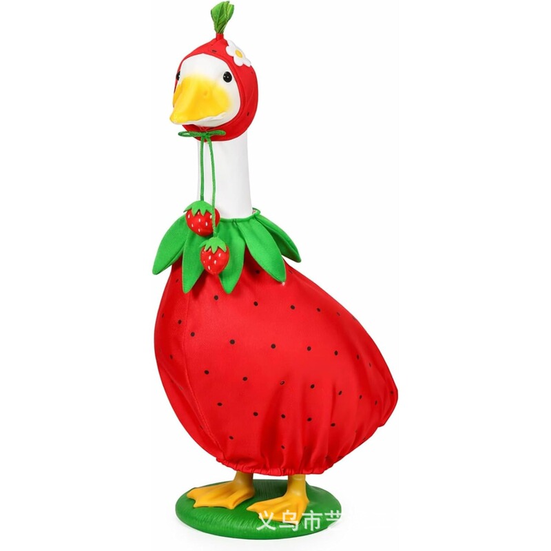 In-Stock Everyday Garden Lawn Porch Plastic Goose Fruit Strawberry Costume Outdoor Garden Decoration Arrangement Cross-Border
