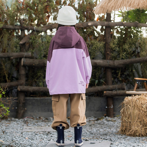 Girls' Jackets Spring and Autumn 2024 New Girls' Autumn Hooded Clothes Children's Autumn Windproof Tops