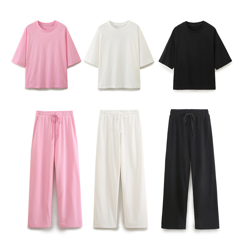 Taop&Za Women's 2026 Summer New Double-Sided Fabric Loose T-Shirt 3854307 Jogging Pants 3854308