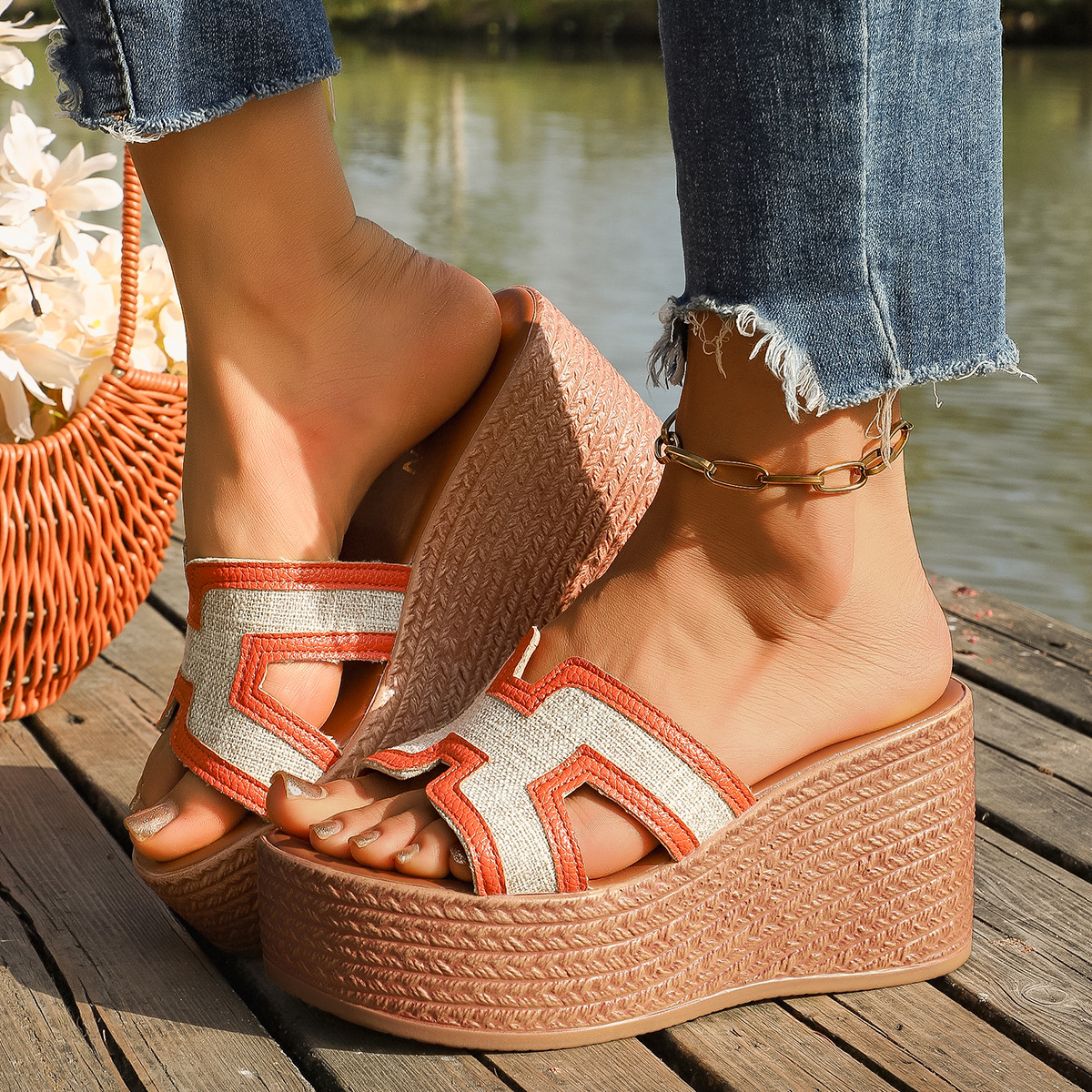 Mules compensées confortables pour femme chaussures été_voghion.com