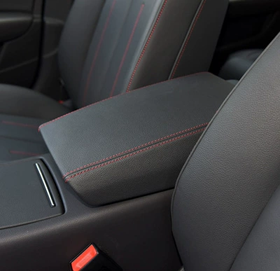 Suitable for Audi A6L12-18 Models, the Armrest box - black-leather-red-thread