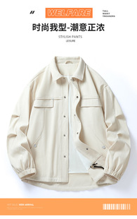 2025 New Jacket Men's Lasel Jacket Fashionable Trendy Men's Button Decorative Jacket Men's Three-dimensional Pocket Youth Spring