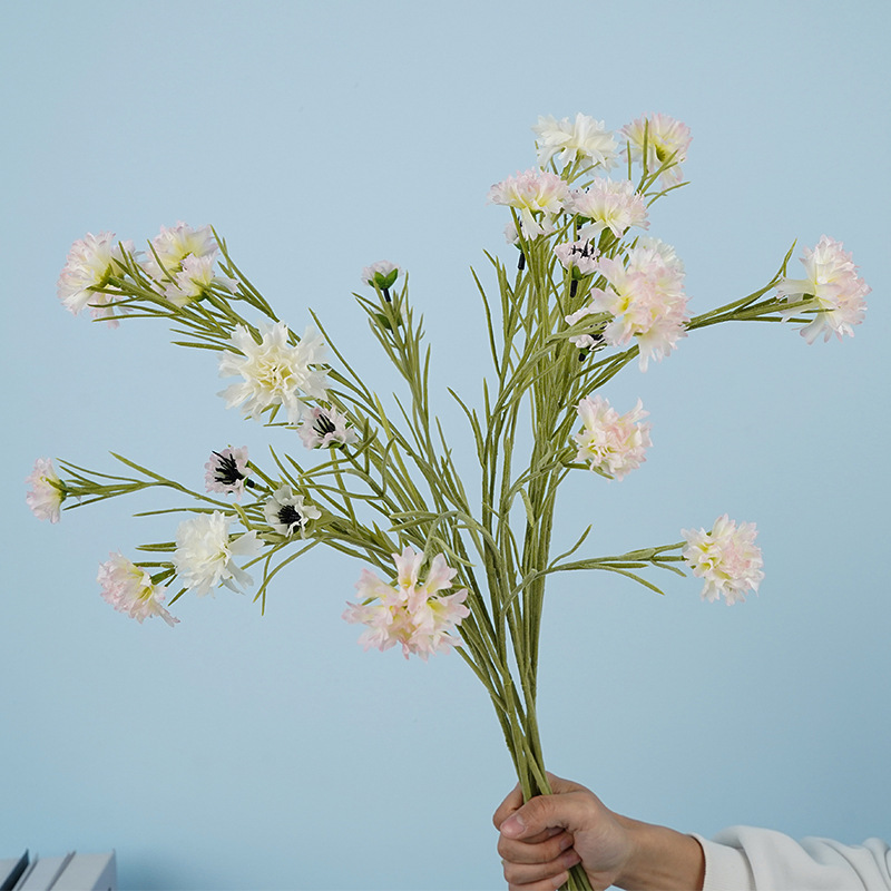 Single 3-Head Windwheel Chrysanthemum Silk Flower Outdoor Photography Prop Decorative Daisy Cross-Border Nordic Style Artificial Chrysanthemum