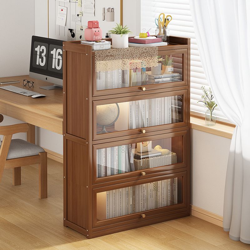 Bookshelf Thickened with Door Desktop Storage Cabinet Student Children's Home Bedroom Closed Dust-Proof Bookcase Large Capacity