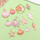 1 new pink oil drop alloy sea whale shell series pendant pendant pendant diy bracelet accessories