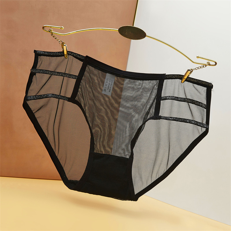 Nuevos productos de encaje de mujer negra pura seducción penetrante cintura sexy correa de cintura transparente bajo triángulo estriado