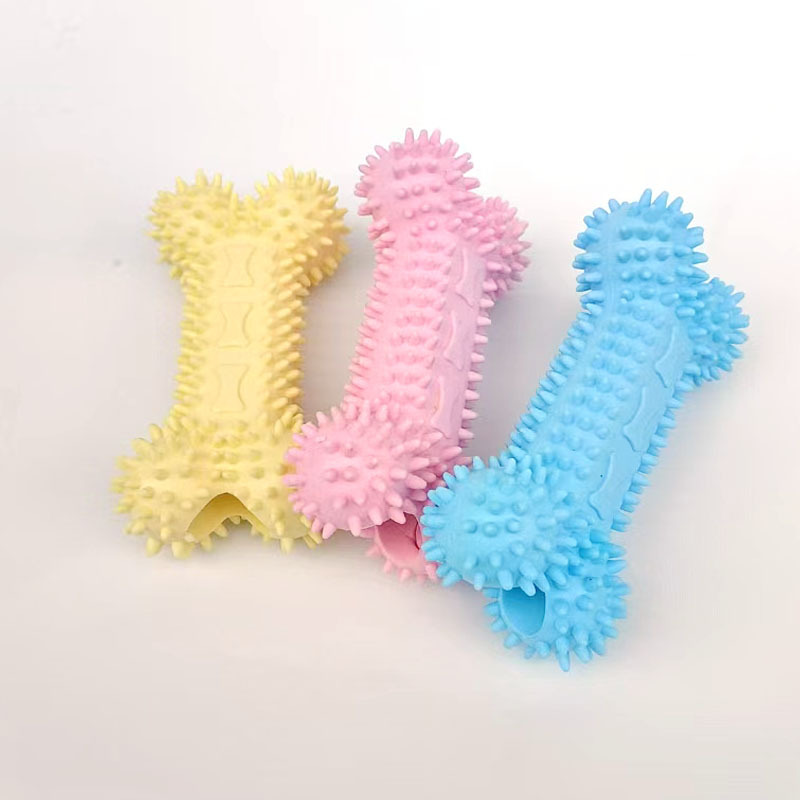 Juguetes para perros TPR con huesos picantes juguetes de mordida juguetes de goma resistentes al desgaste juguetes de entrenamiento de dientes para perros