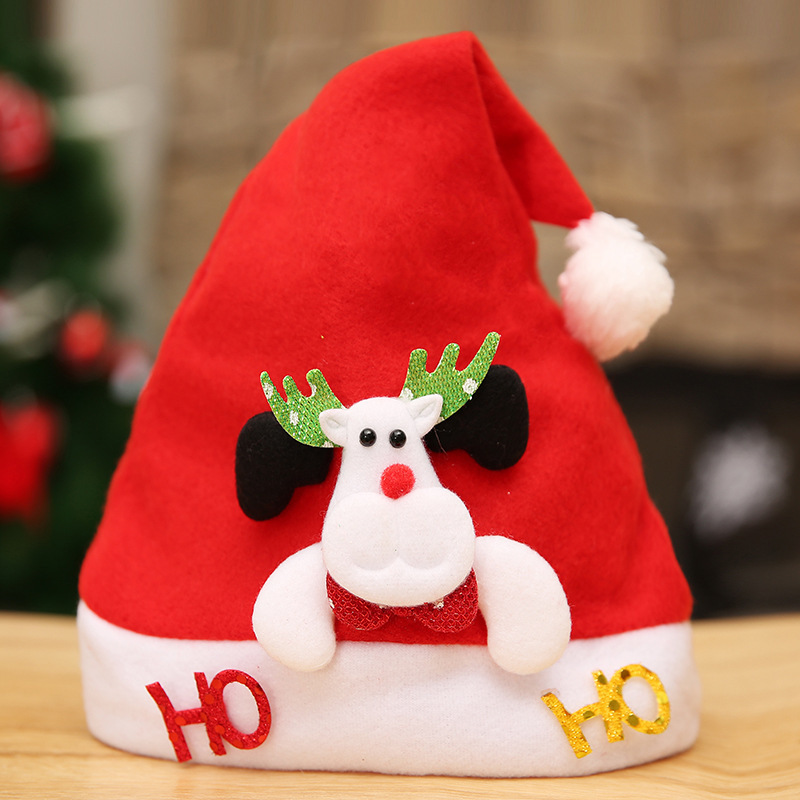 Chapeau de Noël Autocollants de Noël Dessin animé Bonnet de Père Noël Ornements pour enfants Chapeau de Père Noël Ornements de chapeau Chapeau de Père Noël familial_voghion.com
