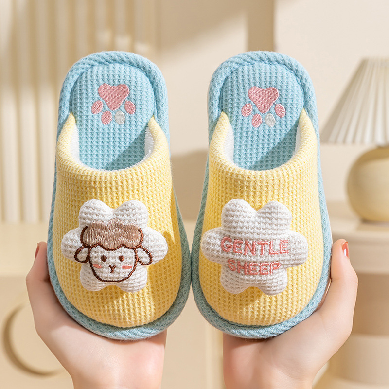 Children's Cotton Slippers Girls Cute Indoor Non-slip Girls Princess Autumn and Winter Boys Rabbit Home Baby Slippers