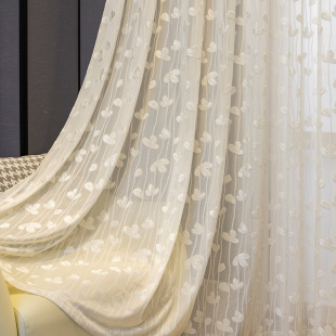 Wholesale White Screen Curtain American Style Simple Modern Screen Curtain Partition Lace Light Luxury Bedroom Living Room Balcony Cross-Border