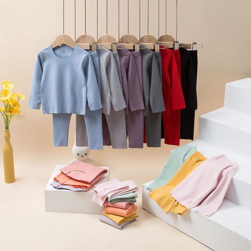 Children's German velvet thermal underwear, parent-child wear, home clothes, baby high-waist elastic, traceless, boneless autumn clothes and autumn trousers set