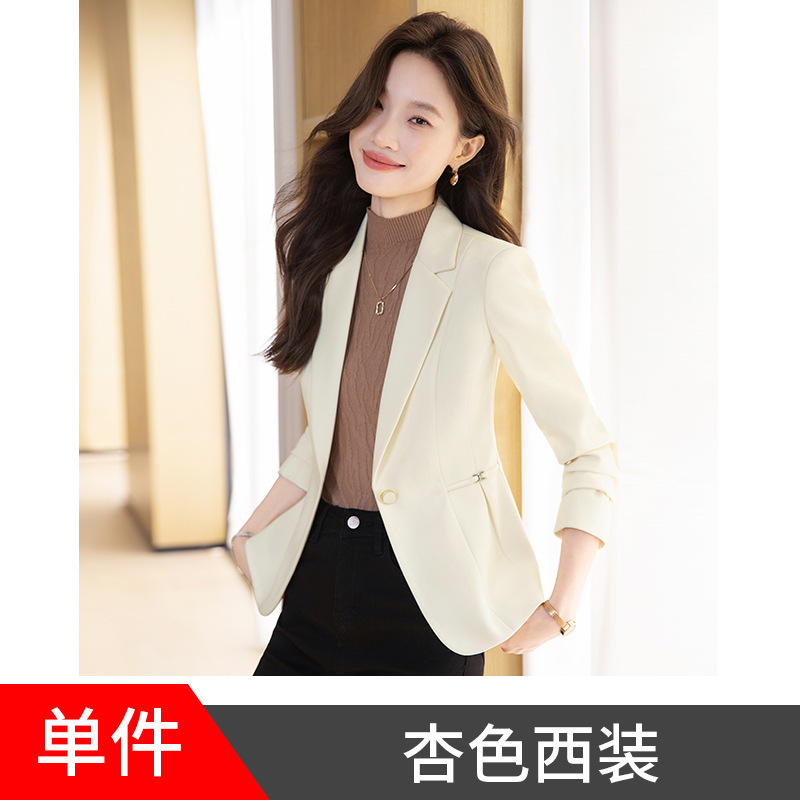 紫红色西装外套女2025秋冬新款一粒扣女西服气质小个子修身女上衣|undefined