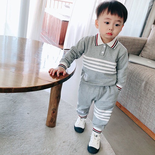 2024 New Boys Autumn Clothing Suit Baby Children Spring Autumn Long Sleeve Sweatshirt Two-piece Set Little Baby Fashionable Clothes
