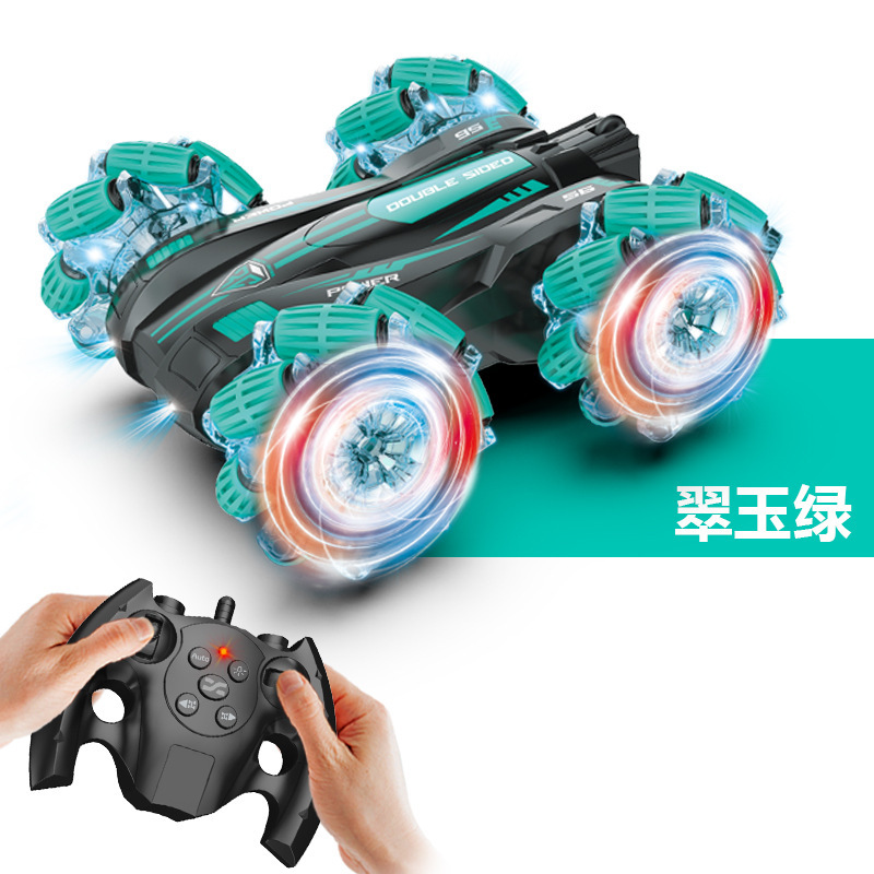 Coche de control remoto RC transfronterizo, coche de control remoto con acrobacias de gestos de doble cara, coche de juguete para niños con tracción en las cuatro ruedas, todoterreno, regalo para niños