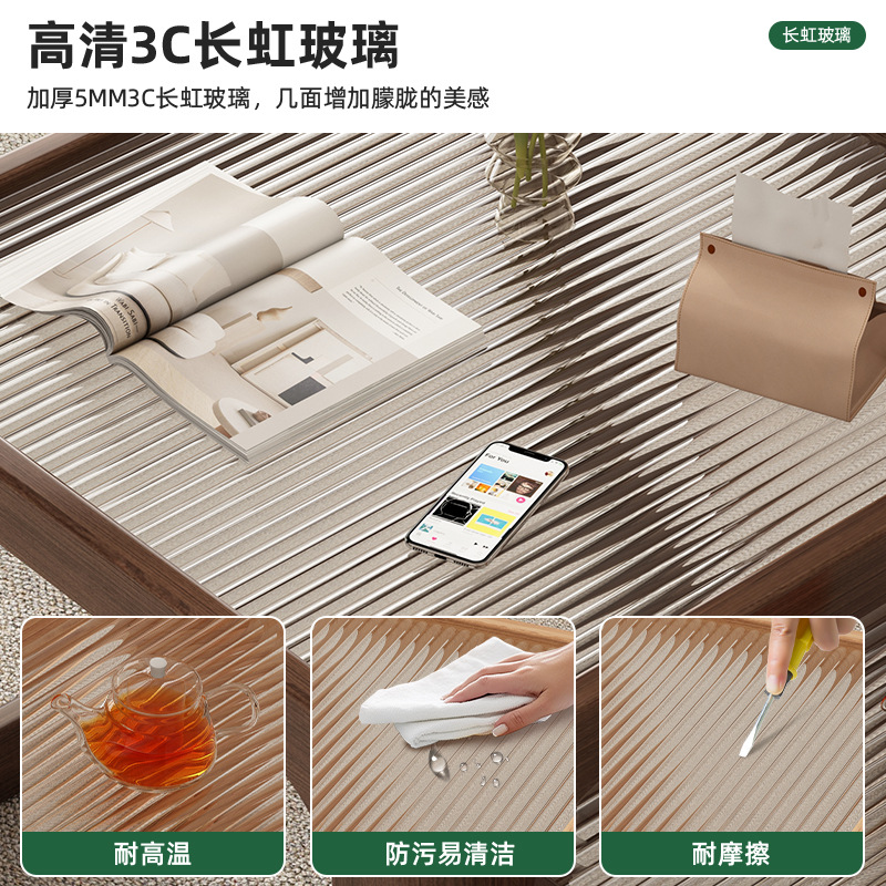 Mesa de té personalizada mesa de té de madera maciza mesa de vidrio sala de estar estante multifuncional desmontable escritorio de escritorio doméstico