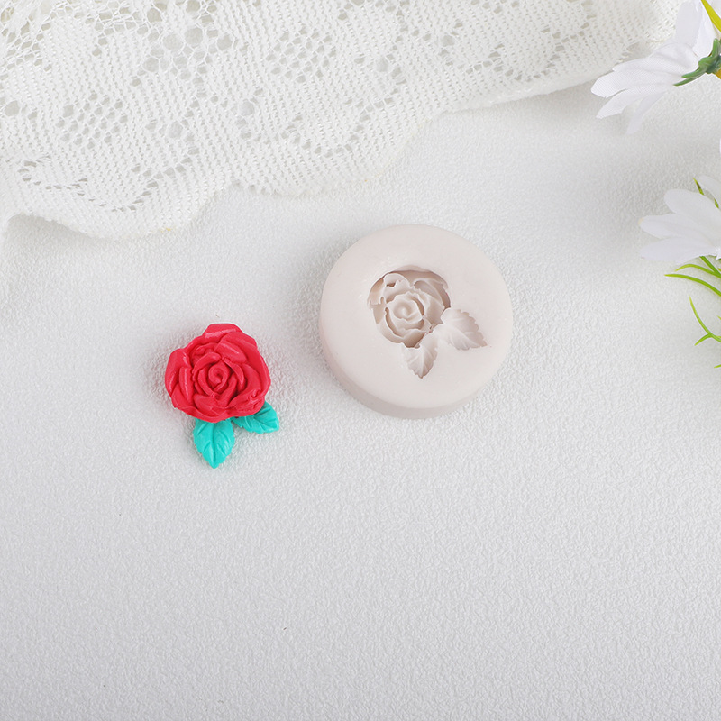 Rosas de hoja de silicona molde de cinta magnética mousse pastel de chocolate aromático decoración accesorios de goteo