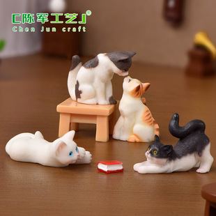 Creative micro landscape cartoon cute simulation kitten animal doll hand decorations accessories desktop small ornaments