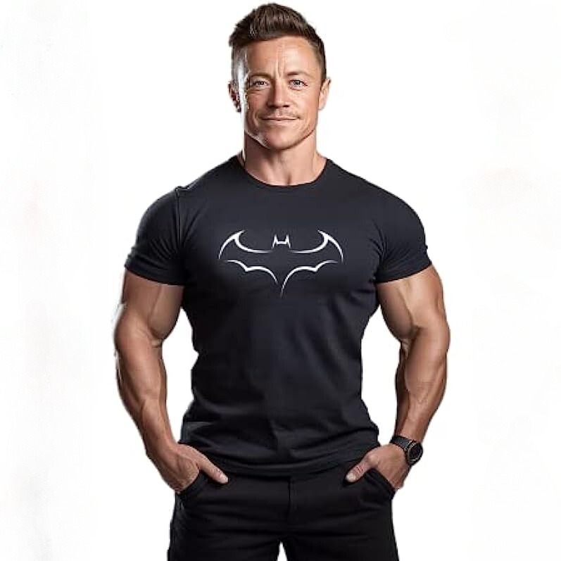 Cross-Border Amazon Wish Cross-Border Ebay Men's Batman Fitness Short-Sleeved T-Shirt Cross-Border Trendy Brand