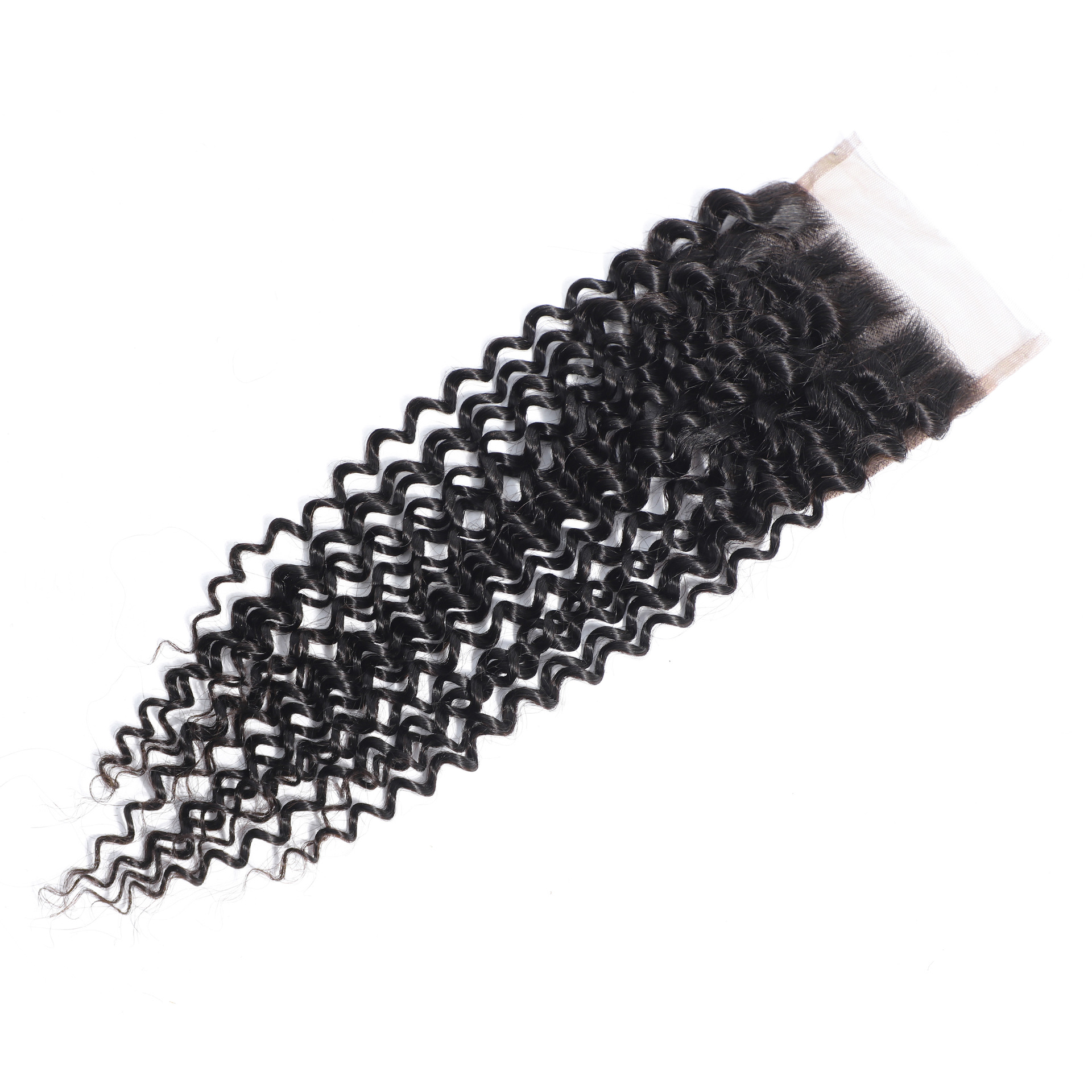 Bloqueo de pelo rizado 4x4 Jerry Curly Human Hair closure Bloqueo de pelo de encaje 4x4 humano