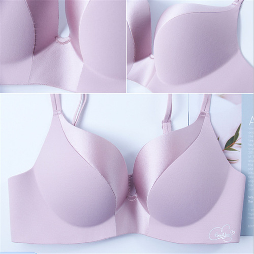 Peter Pan One-piece Seamless Bra Flat Small Breast Gathering Magic Adjustable Wireless Sexy Glossy Underwear for Women