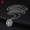 Blue diamond, pendant stainless steel, necklace, European style