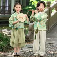 Детский улучшенный детский садовый костюм Hanfu, летний костюм для мальчиков и девочек, костюм Тан для выступлений девочек начальной школы, повседневный китайский стиль