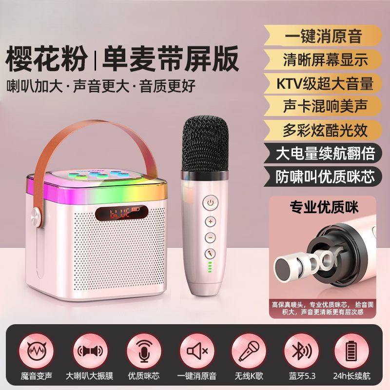 家庭户外KTV套装专业级k歌音响麦克风蓝牙无线手机电视机通用话筒|undefined