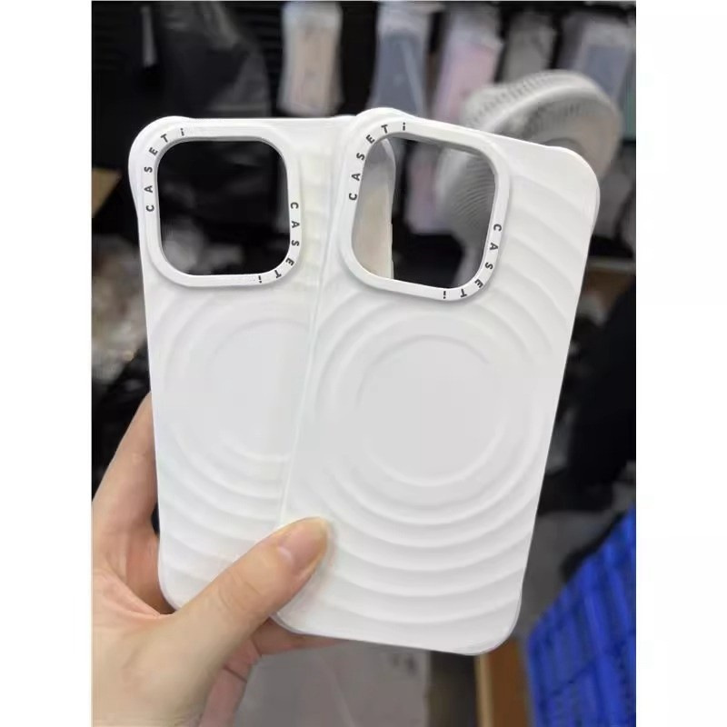 caseti联名纯黑白色波漾液态硅胶保护壳MagSafe磁吸适用iPhone16p|undefined