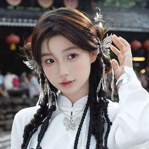 New Chinese Style Butterfly Tassel Hairpin, Ethnic Style Retro Back Hair Bun, Shark Clip Hair Accessories for Women, Exquisite