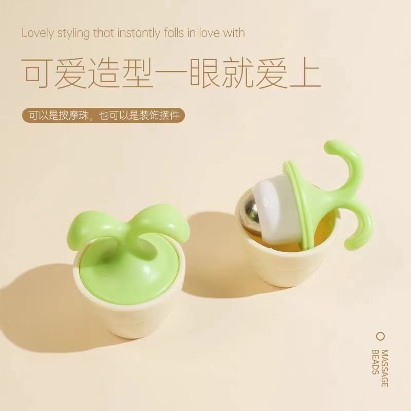 Masajeador de bolas Masajeador de una sola planta de Tonglinfática Masajeador de plántulas de flores lindo Masajeador de hielo de ojos en maceta