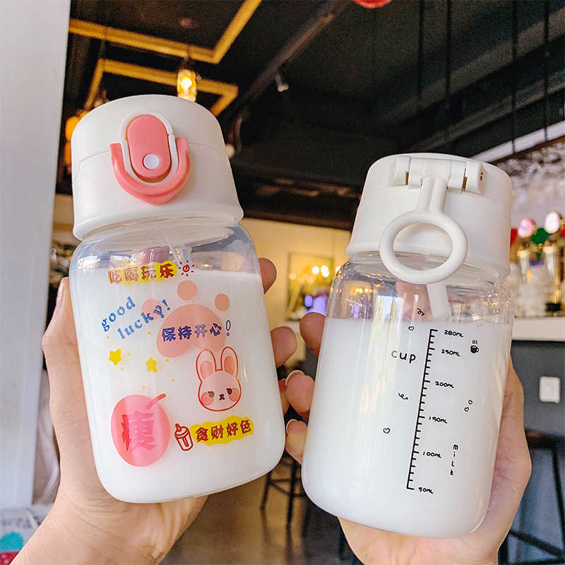 Transparent Cartoon Printing Cute Glass Water Cup display picture 9